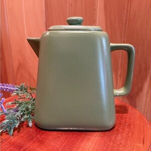 Square Avocado STARBUCKS Collectors 2012 32oz TEA COFFEE Pitcher Ceramic